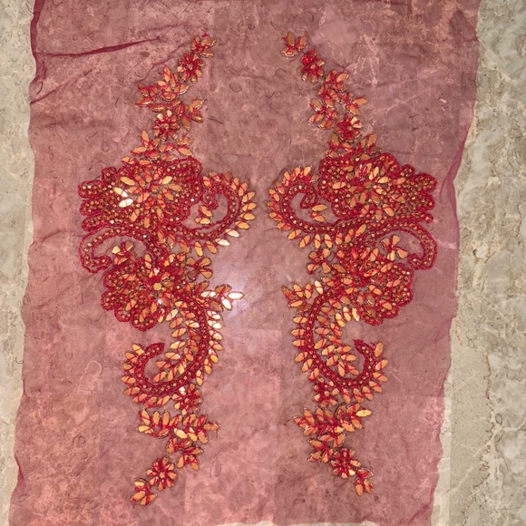 NWOT Shiny Rhinestone Pair Applique Patch for Prom Dress Belt Arts Crafts Sewing - Picture 10 of 10